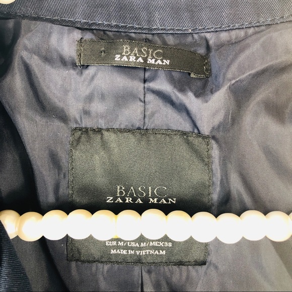 ZARA MAN BASIC | Blue Zipper Down Jacket - Picture 4 of 4